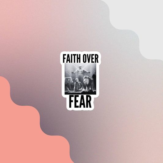 Faith Over Fear Angel Sticker