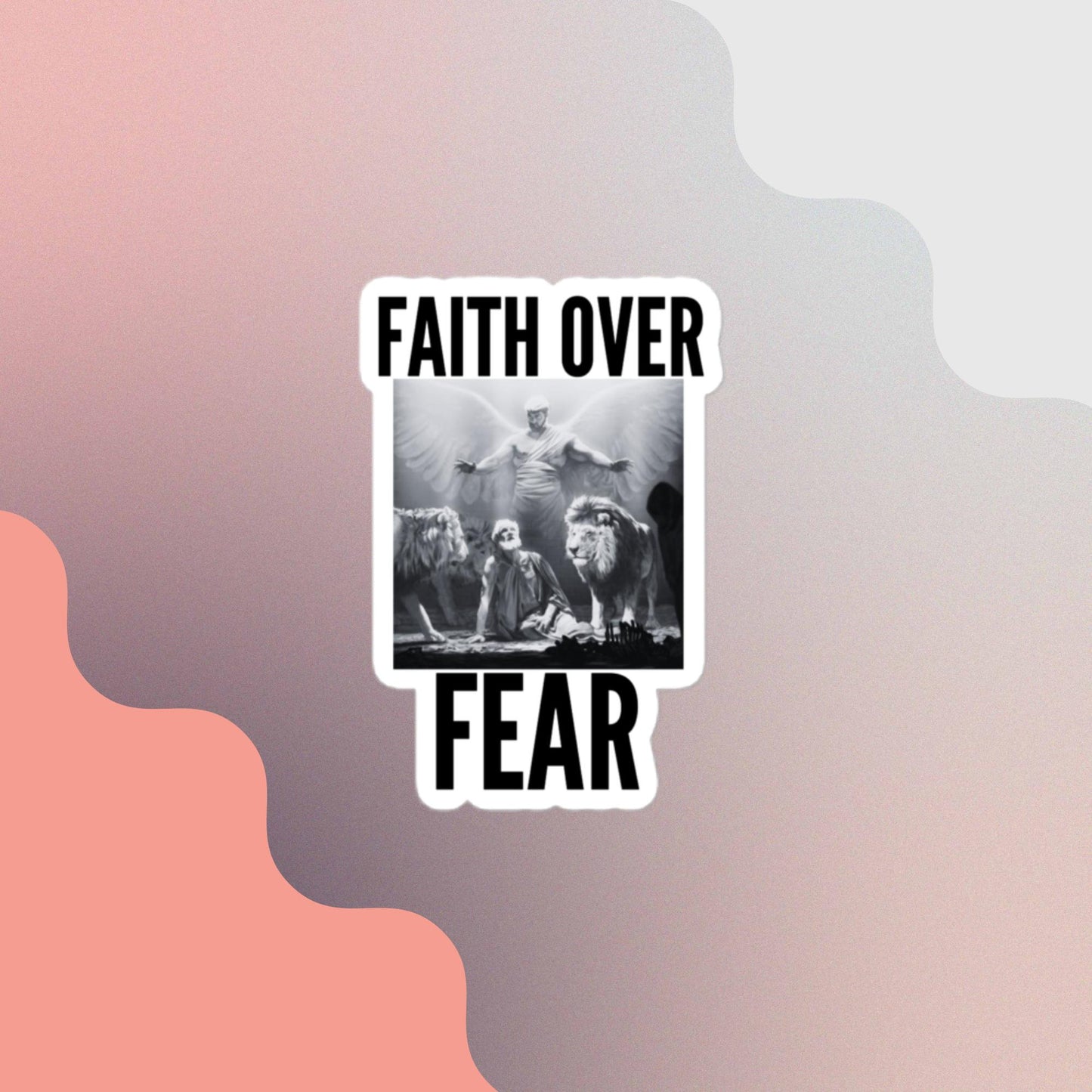 Faith Over Fear Angel Sticker