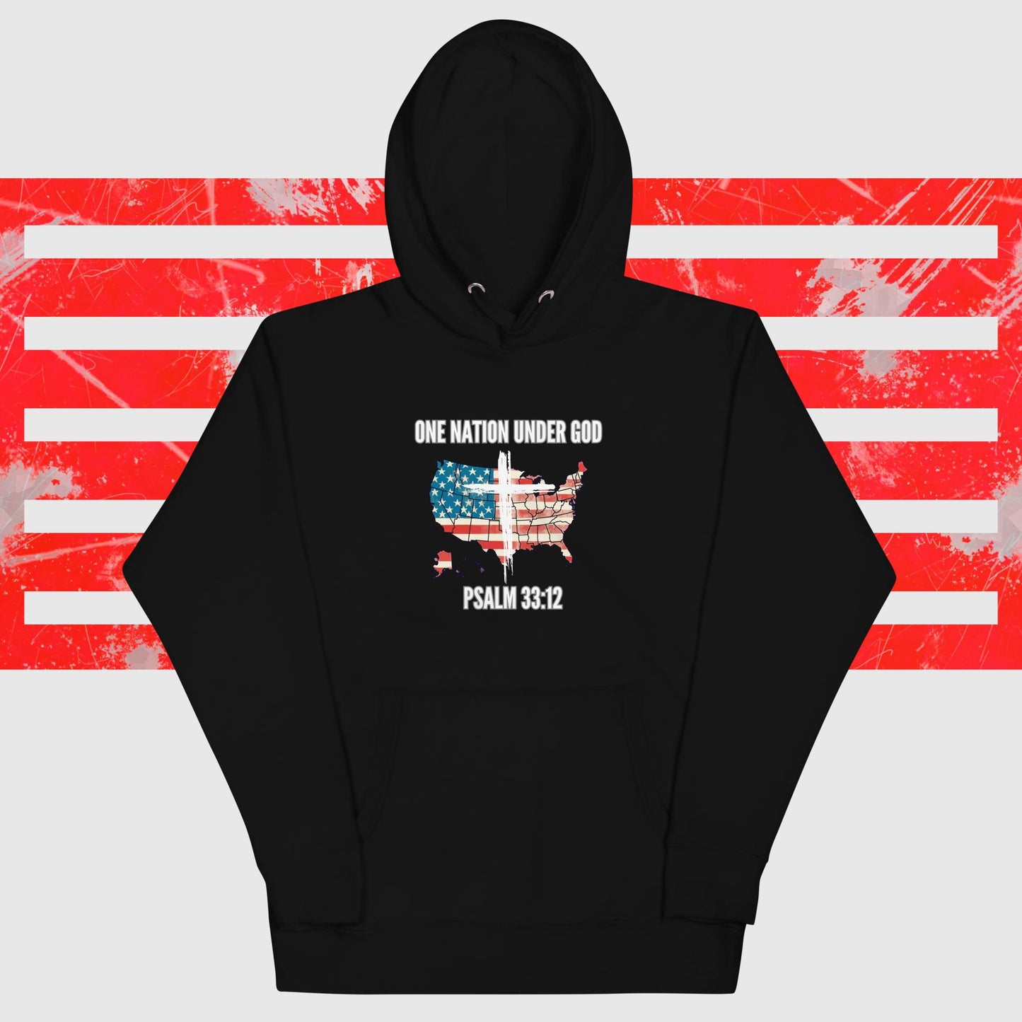 USA state with cross hoodie