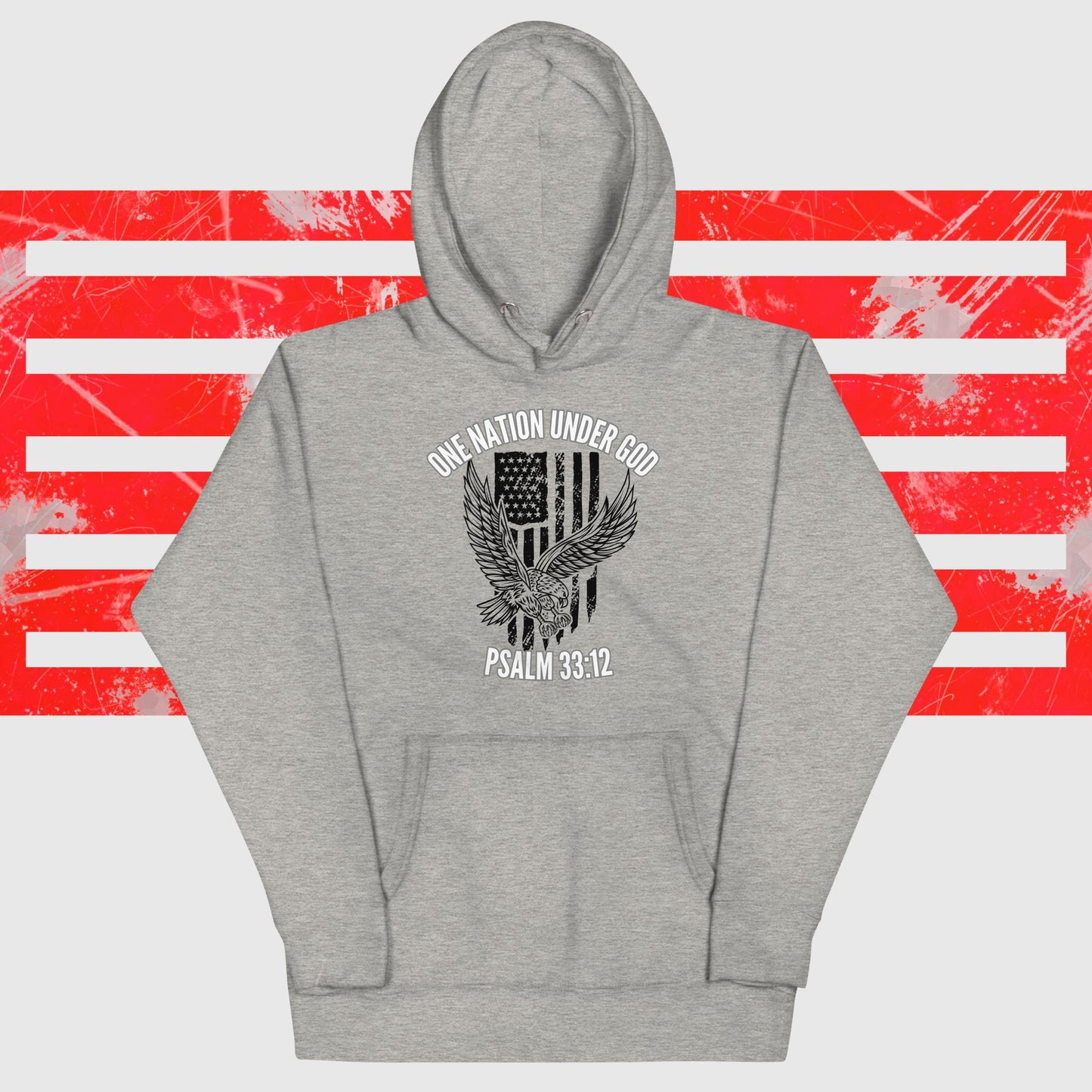 One Nation Under god psalm bald eagle flying with american flag hoodie
