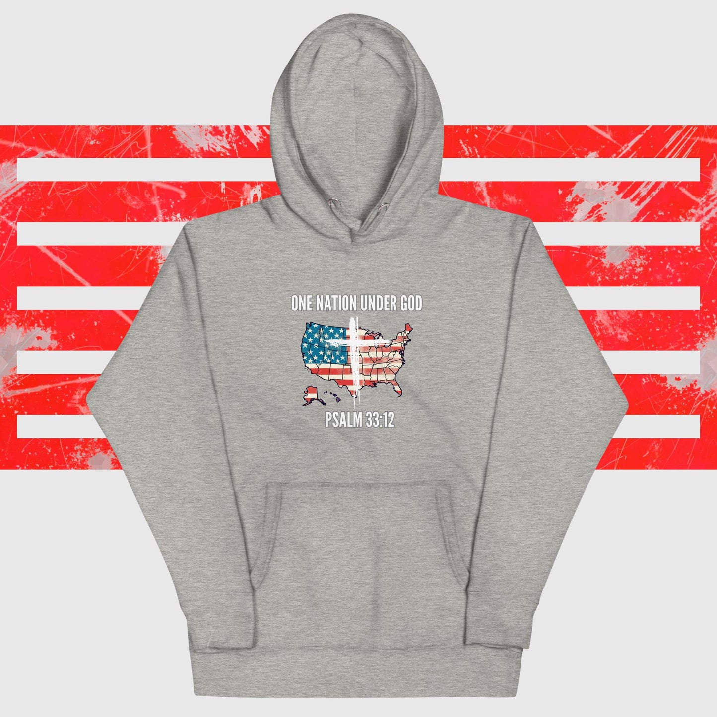 USA state with cross hoodie
